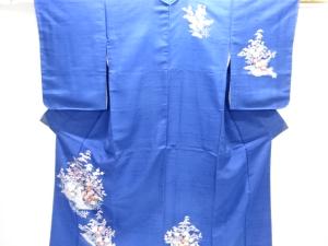 白山紬　草花模様訪問着(重ね衿付き)